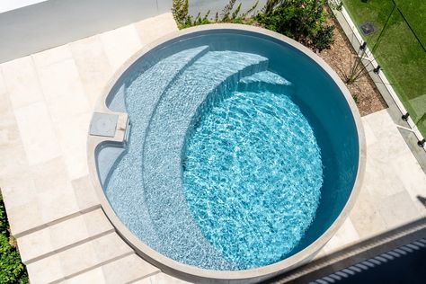 How Big Are Plungie Pools? | Plungie Round Plunge Pool, Concrete Exterior, Concrete Swimming Pool, Swimming Pool Maintenance, Plunge Pools, Big Pools, Pool Shapes, Round Pool, Rectangular Pool