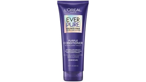 L'Oréal EverPure Sulfate-Free Purple Conditioner is color protection plus neutralizes brassy & orange tones, for color treated, blonde, bleached, sliver hair. | L'Oreal EverPure Sulfate-Free Purple Conditioner (6.8 oz) | Ulta Beauty Toning Blonde Hair, Purple Conditioner, Purple Dye, Giant Eagle, Giant Food, Purple Shampoo, Market Street, Sulfate Free, Health Facts