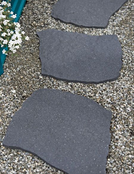 Recycled Rubber Flagstone Stepping Stone Concrete Art Backyard, Recycled Rubber Pavers, Rubber Stepping Stones, Rubber Pavers, Rubber Paver, Flagstone Steps, Landscape Steps, Pathway Landscaping, Wildlife Garden