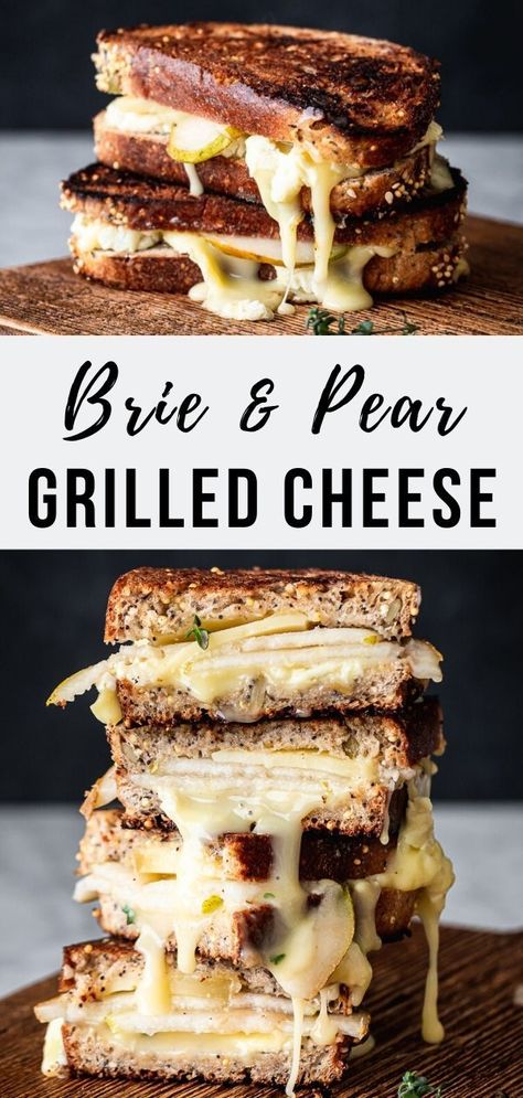 Brie Cheese Grilled Cheese, Bistro Grilled Cheese, Ham And Brie Grilled Cheese, Vegetarian Monte Cristo Sandwich, Grilled Cheese With Brie And Jam, Pear Grilled Cheese Sandwiches, Brie And Pear Sandwich, Pear Brie Grilled Cheese, Pear And Brie Grilled Cheese