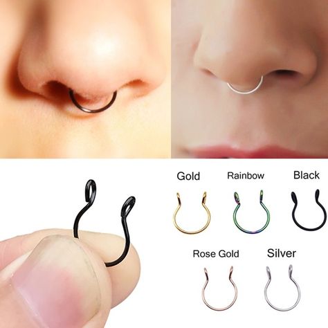 Nose Piercing Fake, Hoop Septum, Faux Septum Ring, Piercing Clip, Fake Nose Ring, Faux Septum, Faux Piercing, Septum Piercings, Septum Nose