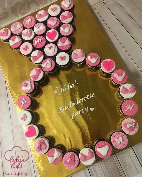 Bachelorette Party Mini Cupcakes  by Maaly Bachelorette Party Dessert Ideas, Bachelorette Cupcake Ideas, Bachelorette Party Food Snacks, Bachelorette Desserts, Bachelorette Party Snacks, Bachelorette Party Desserts, Bachelorette Food, Bachelorette Party Cupcakes, Bachelorette Goodies