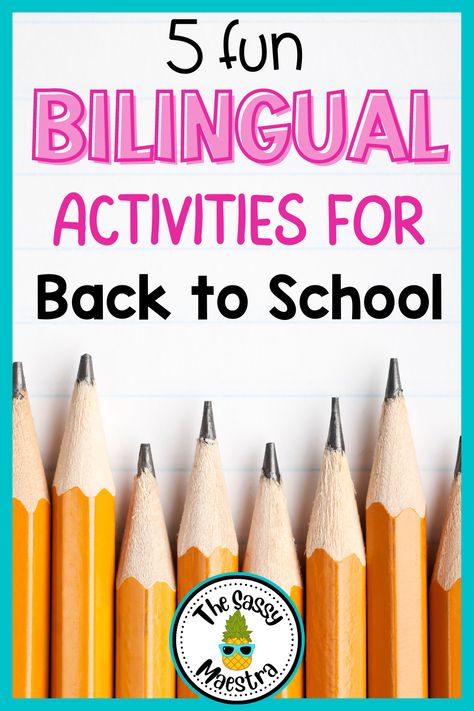 Back to school is always such an exciting time! The energy is high and the students are in that lovely honeymoon phase. You know that this is the critical time to start building a community, but how do you do that in a Spanish dual language classroom? Read the article for 5 fun and bilingual back to school activities for your dual immersion class, ideal for the upper grades 3-6. 3rd Grade Dual Language Classroom Setup, Dual Immersion Classroom, Activities For Back To School, Language Activities Preschool, Dual Language Spanish, Letter Writing Activities, Bilingual Teaching, Foreign Language Classroom, Bilingual Activities