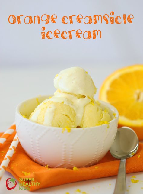 Homemade Orange Creamsicle Ice Cream Orange Creamsicle Ice Cream Recipe, Creamsicle Ice Cream Recipe, Orange Creamsicle Ice Cream, Creamsicle Ice Cream, Paleo Ice Cream, Orange Ice Cream, Easy Ice Cream Recipe, Dairy Free Ice Cream, Easy Ice Cream