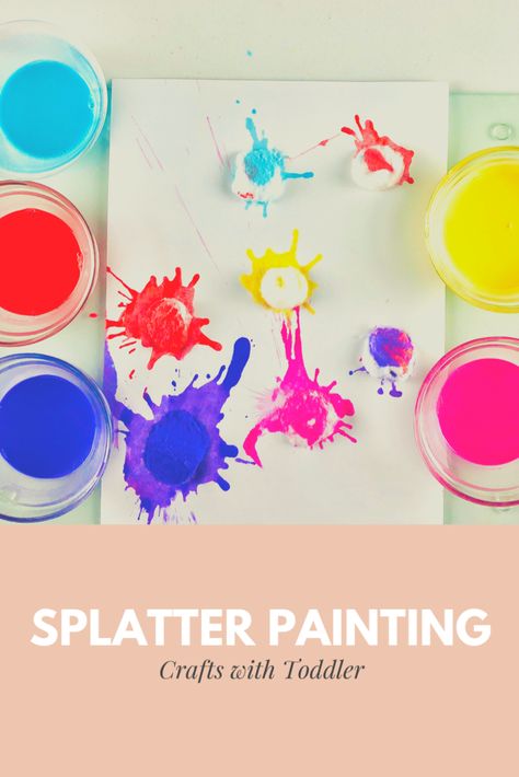 Fun and colorful cotton ball splatter painting for kids 🎨🎨🎨 #craftswithtoddler #Holi #holicolors #holicrafts #holiactivities #cottonballcraft #splatterpainting #splatterart Cotton Ball Splat Painting, How To Make Paint Splatters, Holi Crafts For Toddlers, Splatter Painting For Kids, Holi Arts And Crafts For Kids, Holi Activity For Preschool, Holi Activities For Toddlers, Holi Activities For Kids Ideas, Holi Painting Ideas