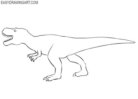 How to Draw a Dinosaur | Easy Drawing Art Drawing A Dinosaur Easy, Dinosore Drawing, Dinosaur Drawing Simple, Dinosaur Sketch Easy, Dinasour Drawing Simple, Dino Drawing Simple, How To Draw A Dinosaur, Draw A Dinosaur Easy, Dinosaur Line Drawing