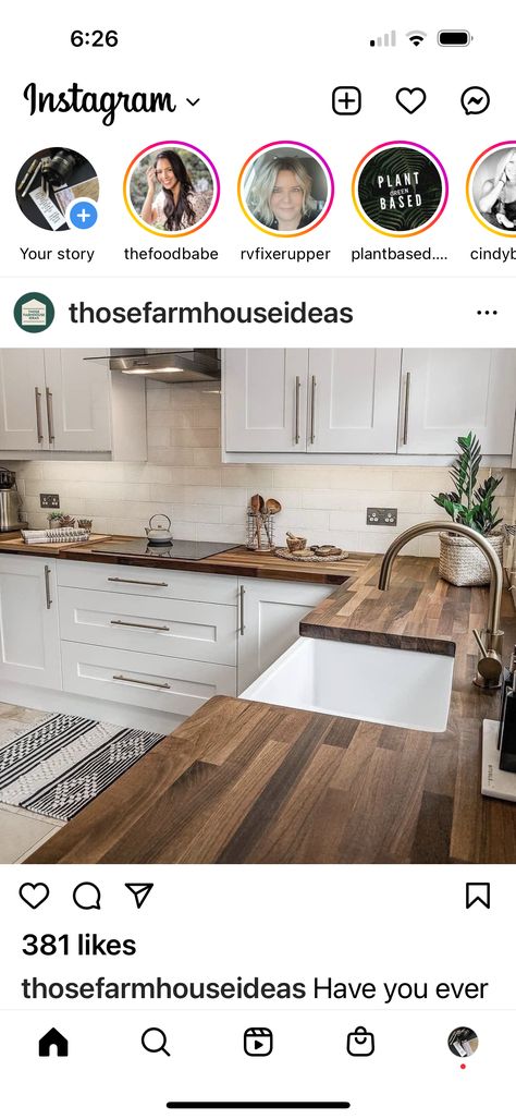 Two Toned Kitchen Cabinets With Butcher Block Counter, Brown Wood Countertops Kitchen, Dark Butcher Block Countertops Kitchen, Dark Butcher Block, Dark Butcher Block Countertops, Kitchen Butcher Block Countertops, Wood Kitchen Countertops, Butcher Block Countertops Kitchen, Two Toned Kitchen Cabinets