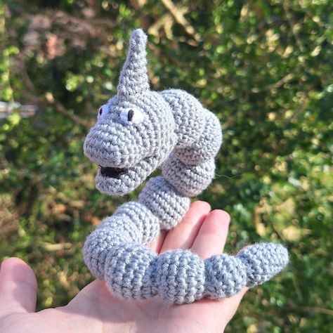 Onix Crochet Pattern Free - Loops by Kat Umbreon Crochet Pattern, Free Crochet Pokemon Patterns, Crochet Magikarp, Free Pokemon Crochet Patterns, Reptile Crochet, Pokemon Crochet Patterns Free, Onix Pokemon, Pikachu Crochet, Pokemon Crochet