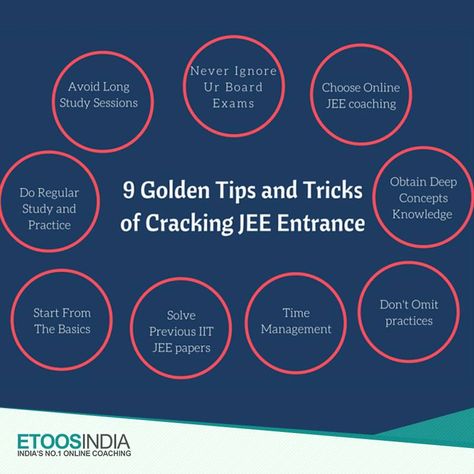 Look at the 9 golden #tips for cracking #JEE exam. #EtoosIndia Jee Preparation, Jee Exam, Jee Main, What To Study, Study Buddy, Iit Jee, Online Study, Online Coaching, Study Tips