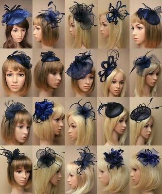 Fascinator Hats Outfit, Navy Fascinator, Fascinator Hats Diy, Fascinator Hats Wedding, Fascinator Wedding, Blue Fascinator, Derby Fascinator, Fascinator Hairstyles, Tea Party Hats