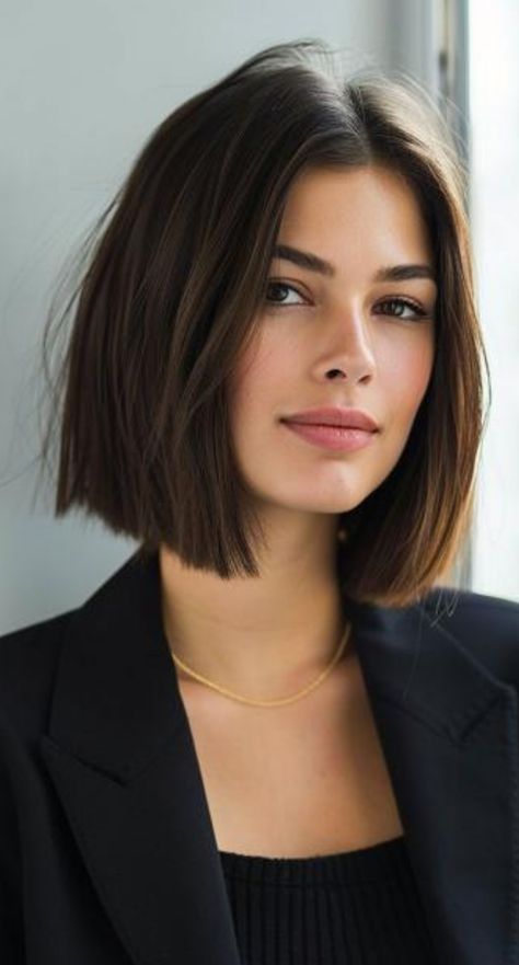 Make a bold statement with our collection of 27 straight bob haircuts for 2024. These styles are all about making an impression with sleek simplicity. Straight Line Bob, Straight Edge Bob, Bob Lengths Chart, Straight Cut Bob Shoulder Length, Short Hair Shoulder Length Straight, Clean Bob Haircut, Short Haircuts For Women With Straight Hair, Short Bob Hairstyles Straight Hair, Trend Haircut 2024