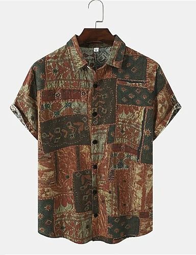 Mens beach button shirt- Online Shopping for mens beach button shirt - Retail mens beach button shirt from LightInTheBox Mens Printed Shirts, Boho Men, Estilo Hippie, Hippie Shirt, Boho Shirt, Boho Shirts, Sleeve Fashion, Men Fashion Casual Outfits, Vintage Shorts