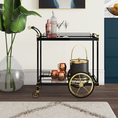 Globe Bar Cart, Black Bar Cart, Globe Bar, Metal Bar Cart, Contemporary Bar, Cubicle Decor, Room Ideas Aesthetic, Tempered Glass Shelves, Woman Cave