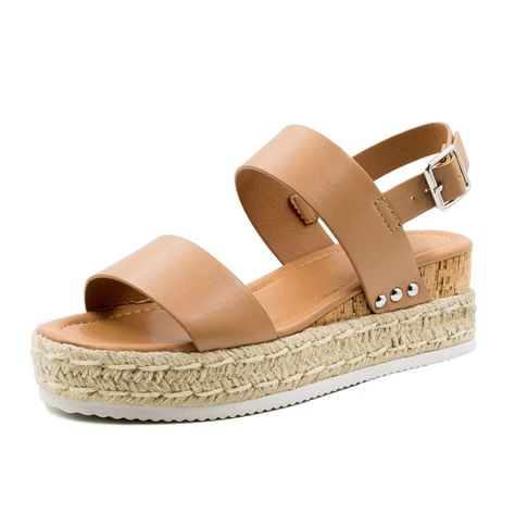 PRICES MAY VARY. Jute platform pairs beautifully with leather, all while elevate your body height to your look. The comfortable wedge sandals with wide straps add a modern contrast and slip seamlessly into your streamlined lifestyle Adjustable ankle strap buckle and elastic strap can steadily embrace your ankle to prevent slippage. Wear them as you stroll along the sunny streets for a breezy, chic appearance. Soft cork cushioned footed and comfortable slope curves ensure maximum comfort through Comfortable Wedges Sandals, Espadrilles Sandals, Neutral Shoes, Mid Heel Shoes, Packing Checklist, Women's Espadrilles, Espadrilles Platform, Flatform Sandals, Cute Sandals