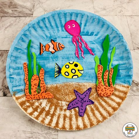 Sea Crafts For Kids, Ocean Crafts Preschool, Crafts For School, Sea Animal Crafts, Ocean Animal Crafts, Ocean Theme Preschool, Under The Sea Crafts, Scratch Book, Sea Activities