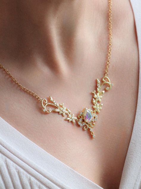 Ethereal Jewelry Aesthetic, Fae Headpiece, Fairytale Necklace, Siren Necklace, Cute Jewelry Necklaces, Enchanting Jewelry, Mystical Necklace, Ethereal Jewelry, Whimsical Necklace