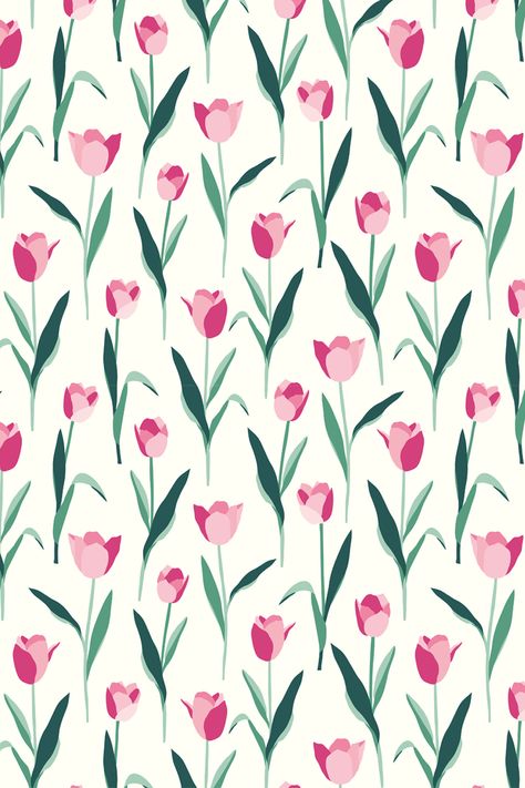 Tulip Background, Tulips Background, Picnic Pattern, Tulip Wallpaper, Tulips Wallpaper, Tulips Pattern, Print Repeat, Pink Flower Pattern, Beautiful Tulips