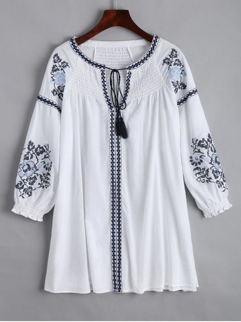 White Dress Fall, Estilo Hippie, Mode Boho, Sleeves Designs For Dresses, Long Tee, Trendy Fashion Tops, White Short Dress, Stylish Dresses For Girls, Frock Design