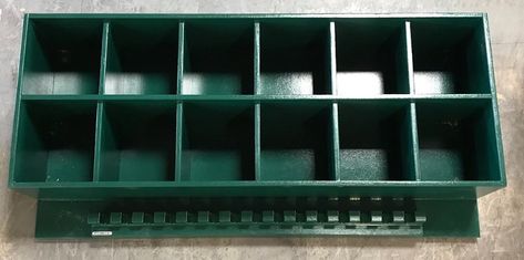 12 Helmet rack with attached 15 bat holder. Perfect for the dugout or garage. Great storage unit. Softball Dugout, Helmet Rack, Baseball Dugout, Helmet Storage, Bat Box, Eagle Project, Baseball Helmet, Award Ideas, Batting Helmet