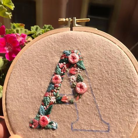 This one will be unfinished… . . . #embroidery #fiberart #fiberartist #handstitched #letter #monogram #initials #maker #karakoy #stitch #floralembroidery #embroideryhoop #hoopart #bordado #broderie #creamente (at Atölye 18 Karaköy) Embroidery Initials Letters, Embroidery Initials, Wedding Embroidery Hoop, Mexican Embroidery Designs, French Knot Embroidery, Mexican Embroidery, Wedding Embroidery, Embroidery Letters, Basic Embroidery Stitches