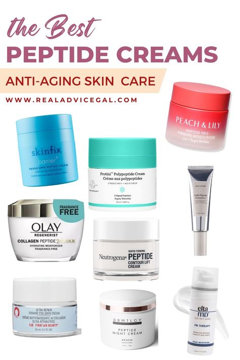 Peptides are powerful ingredients that have been gaining popularity in the skincare world for their remarkable anti-aging benefits. In this article, we'll explore the top peptide creams on the market, helping you find the perfect product to achieve smoother, firmer, and more youthful-looking skin. Top Skin Care Products Anti Aging, Peptides Skin Care Products, Peptides Benefits, Peptides Skin Care, Real Advice, Anti Aging Herbs, Regular Skin Care Routine, Best Anti Aging Creams, Thrifty Thursday