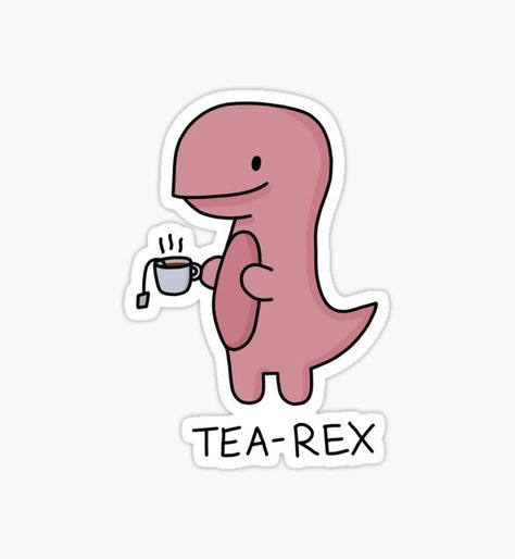 'Tea-Rex' Illustration by bloemsgallery