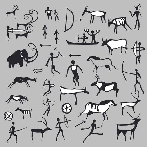 American Drawing, Neolithic Art, Petroglyphs Art, Native American Drawing, Stone Age Art, Art Native American, Cave Drawings, Ancient Drawings, History Tattoos