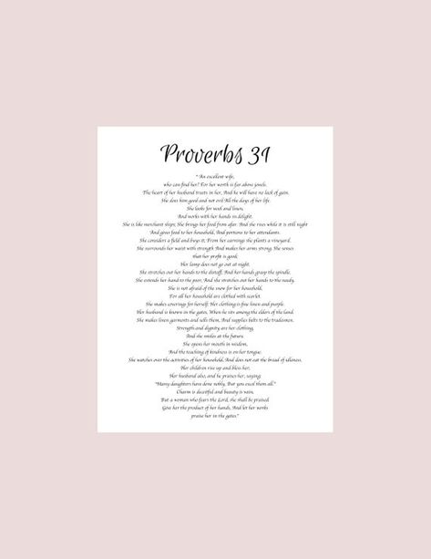 PRINTABLE Proverbs 31:10-31 Description of a Godly Woman | Etsy Ireland Proverbs 31:10-31, Proverbs 31:10 Wallpaper, Scripture For Women, Woman Scripture, Biblical Woman, Proverbs 31 10, Bloom Where Youre Planted, Bible Study Lessons, Proverbs 31 Woman