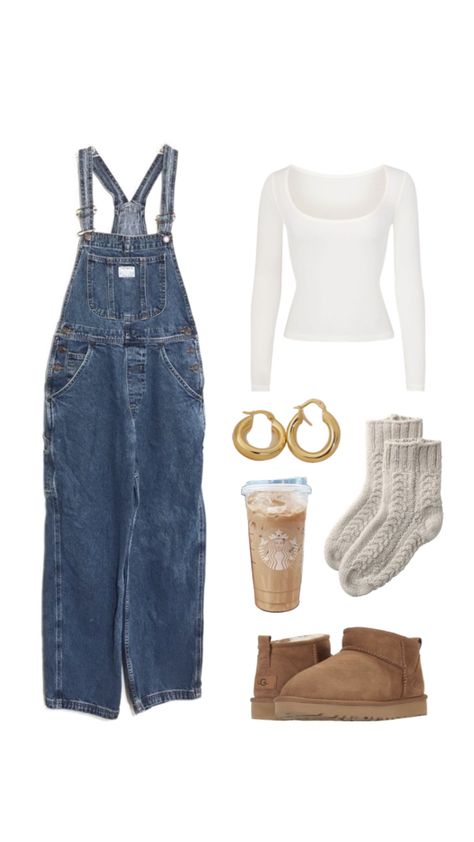 Overall Outfit, Overalls Outfit, Outfit Invierno, Outfit Inspo Casual, Cute Everyday Outfits, Cute Simple Outfits, Really Cute Outfits, Outfit Inspo Fall, Looks Style