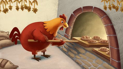 Hen Art, Picture Story For Kids, The Little Red Hen, Little Red Hen, Red Hen, Story Activities, Picture Story, Illustration Digital, Story Book