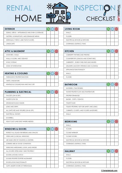 Download Rental Home Inspection Checklist - TemplateLab.com Make Ready Checklist Apartment, Rental Inspection Checklist, Property Maintenance Checklist, Rental Property Checklist, Rental Property Management Template, Property Management Checklist, Landlord Checklist, House Inspection Checklist, Rental Checklist