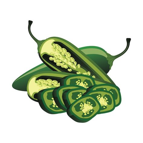 Green Chili Peppers, Jalapeno Pepper, Background Food, Mexico Design, Mexican Hat, Line Sketch, Green Sticker, Paper Background Texture, Green Chilli