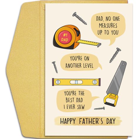 PRICES MAY VARY. This hilarious and unique celebration card is perfect for your dad or stepdad on Fathers Day. Printed on high-quality recyclable 300gsm card stock. The funniest creative Fathers Day gift. Card Size (Folded): 20.5cm x 13.5cm / 8.0" x 5.3" inches. It includes a coordinated envelope. Inside the dad birthday card is blank, you can add your own hand-written message for him. Thank you for viewing this listing. Wishing you have a nice day with our cards, and having a beautiful memory! Father Birthday Card Ideas, Cards For Dads Birthday, Dads Day Card, Birthday Cards For Grandpa Diy, Handmade Fathers Day Cards Ideas, Birthday Dad Cards, Dad Birthday Card Ideas, Dads Birthday Ideas, Homemade Birthday Cards For Dad