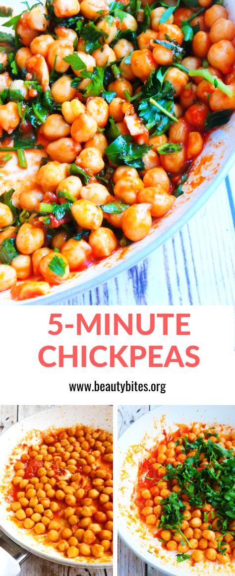 5-Minute Tomato Chickpea Bruschetta - Beauty Bites Quick Chickpea Lunch, Cooked Chickpea Recipes, Easy Garbanzo Bean Recipes, Quick Chickpea Recipes, Chickpea And Tomato Recipe, Chickpea Bruschetta, Vegan Protien, Chickpea Skillet, Chickpea Recipes Easy