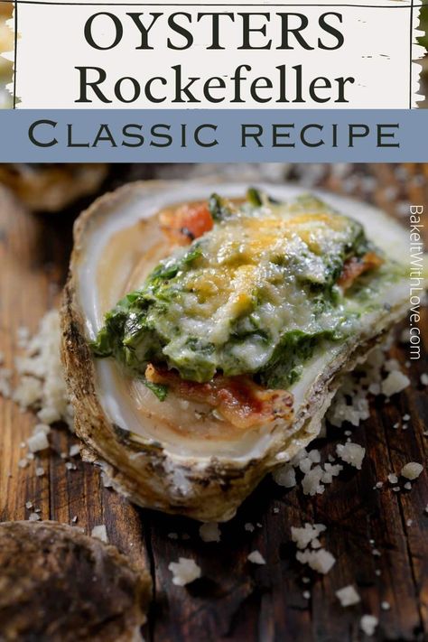 Baked Oyster Recipes, Oyster Bake, Baked Seafood, Oysters On The Half Shell, Cooked Oysters, Lobster Dishes, Oysters Rockefeller, Oyster Roast, Grilled Oysters