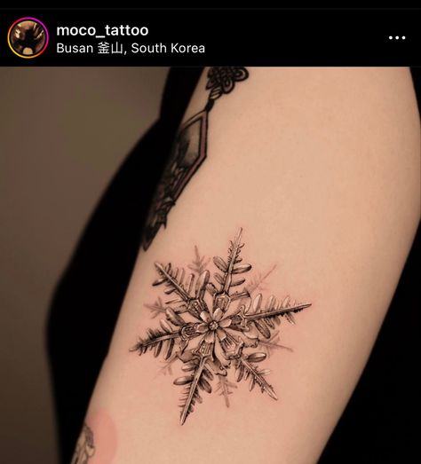 Tattoo On Upper Arm, Snowflake Tattoos, Ice Tattoo, Snowflake Tattoo, Winter Tattoo, Snow Tattoo, Snow Flake Tattoo, Meaningful Symbols, Christmas Tattoo