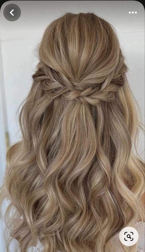 Half Up Half Down Elegant Hairstyles, Loose Braid, Bridesmaid Hair Inspo, Curled Hairstyles For Medium Hair, Braid Twist, Bridemaids Hairstyles, Cute Prom Hairstyles, Wedding Hair Half, Guest Hair