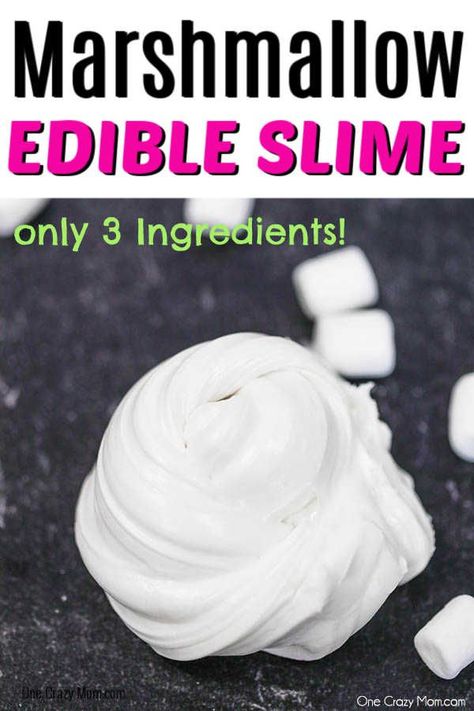 MARSHMALLOW SLIME Marshmallow Playdough Recipes, Marshmallow Arts And Crafts For Kids, Edible Slime Recipe Marshmallow, Slime Recipe Edible, Marshmellow Slime, Edible Marshmallow Slime, Flour Slime, Marshmallow Slime, Fluff Slime