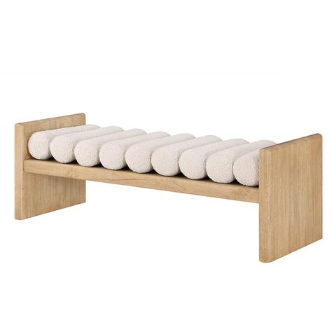 PRICES MAY VARY. Enhance Your Living Space with This modern wood bench with boucle seat! This modern kitchen & dining room long bench is a perfect choice for adding a touch of elegance to entryway, dining room, bedroom. This modern wooden bench with boucle seat brings a unique experience to your living space! Luxurious & Great Design: The unique kitchen & dining room bench's wooden base & boucle fabric seat combine to create a visually striking that adds a touch of elegance to any living space. Modern Entryway, Bedroom Bench, Meridian Furniture, Modern Bench, Boucle Fabric, Wood Bedroom, Wooden Bench, Dining Room Bench, Wood Bench