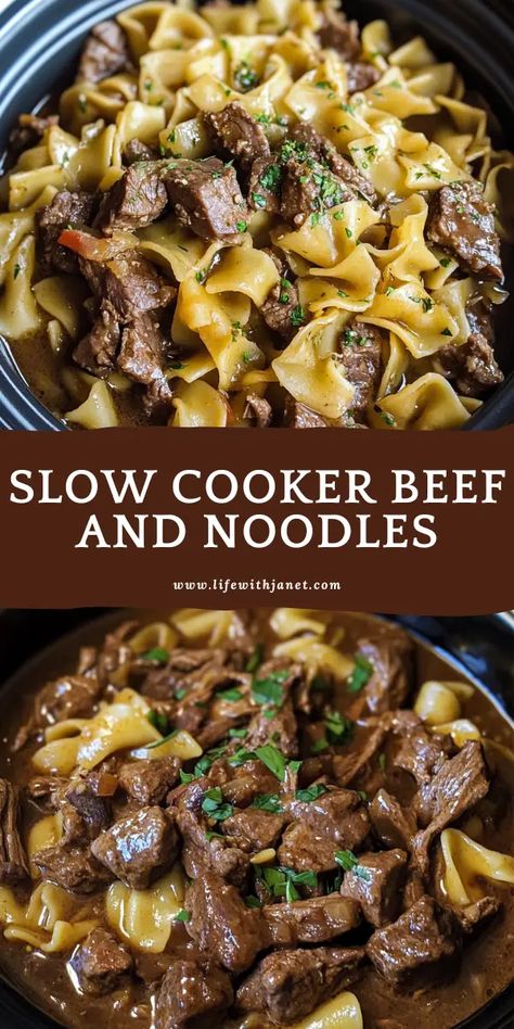 Beef Tip In Crockpot, Steak And Noodles Crockpot, Easy Quick Crock Pot Meals, Dinner Crock Pot Ideas, Crockpot Stir Fry Beef Slow Cooker, Beef Gravy Noodles, Slow Cooker Food Recipes, Crock Pot Meals With Beef, Slow Cooker Amish Beef And Noodles