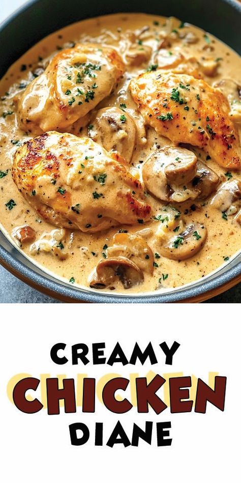 Ingredients: 4 boneless, skinless chicken breasts Salt and black pepper, to taste 2 tablespoons olive oil 2 tablespoons butter 1 small onion, finely chopped 2 cloves garlic, minced 1/2 cup chicken broth 1 tablespoon Dijon mustard 1 tablespoon Worcestershire sauce 1/2 cup heavy cream Fresh parsley, chopped (for garnish) #Chicken #Creamy #Quickrecipe Creamy Onion Chicken, Chicken Recipes Using Heavy Cream, Creamy Chicken Diane, Chicken Mustard Cream Sauce, Chicken In Mustard Sauce, Heavy Cream Sauce For Chicken, Chicken Breast Heavy Cream Recipes, Worcestershire Sauce Recipes Chicken, Chicken With Heavy Cream Recipes