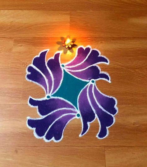 Purple Rangoli, 2024 Rangoli, Rangoli Designs Latest Unique, 3d Kolam, Margali Kolam, Colour Kolam, Colour Rangoli, Butterfly Art Drawing, Very Easy Rangoli Designs