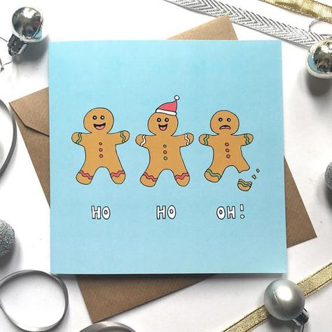 Funny Holiday Photo Cards, Christmas Card Puns, Funny Holiday Photos, Christmas Cards Drawing, Christmas Humor Ecards, Christmas Card Funny, Cute Christmas Cards, Gingerbread People, Christmas Puns