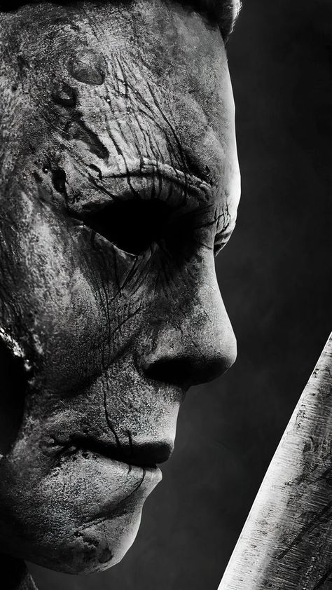 Micheal Myers Wallpaper, Statue Black And White, Michael Myers Tattoo, Halloween Ends, Michael Myers Art, Horror Movie Tattoos, Horror Photos, Movie Tattoos, Temecula California