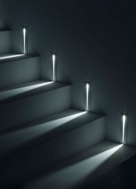 Staircase Lights, Outdoor Staircase, Stairs Lighting, Blitz Design, Stairway Lighting, Stair Lights, Escalier Design, Cosy Interior, Staircase Remodel