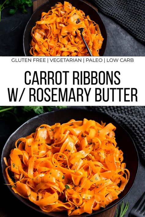 Rosemary Side Dishes, Carrot Ribbon Recipes, Fancy Carrot Side Dish, Carrot Recipes Savory, Spring Carrot Recipes, Carrot Sides Recipes, Whole 30 Easter Side Dishes, Fancy Vegetable Sides, Whole30 Sides Dishes