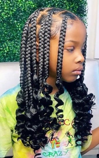 French Braided Hairstyle For Black Girls Braids For 8 Year Girl, Little Kids Hairstyles Black Natural, Hairstyle Ideas For Black Girls Braids, Cute Hairstyles Box Braids, Girls Hairstyles For School Black Kids, Little Black Girls Box Braids Hairstyle, Kid Hairstyles Black Braids, Braids For 11 Year Girl, Hairstyle For Kids Girl Black