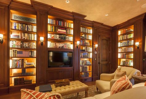 Multi-Generational Family Library Classic Library Design, Family Library, Wide Bookshelf, Classic Library, Dream Library, Office Shelf, Work Room, Home Libraries, Library Design