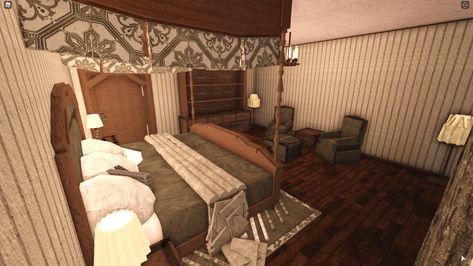 Mood House Bloxburg, Bloxburg Bedroom Vintage, Bloxburg Room Ideas Vintage, Bloxburg Victorian House Layout, Bloxburg Victorian House Interior, Bloxburg Mediterranean House, Vintage Bloxburg, Bloxburg Vintage, Bloxburg Tutorial