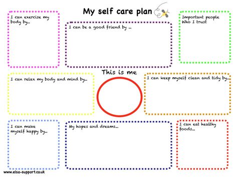 My Self Care Plan, Self Care Plan, Self Care Worksheets, Self Esteem Activities, Youth Work, School Social Work, Therapeutic Activities, Counseling Activities, Child Therapy